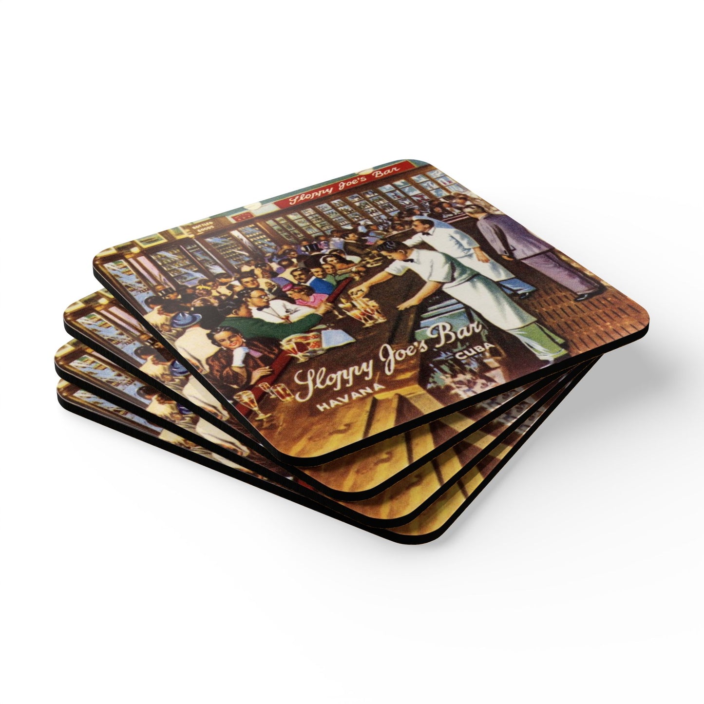 Sloppy Joe's Bar, Havana Vintage Corkwood Coaster Set