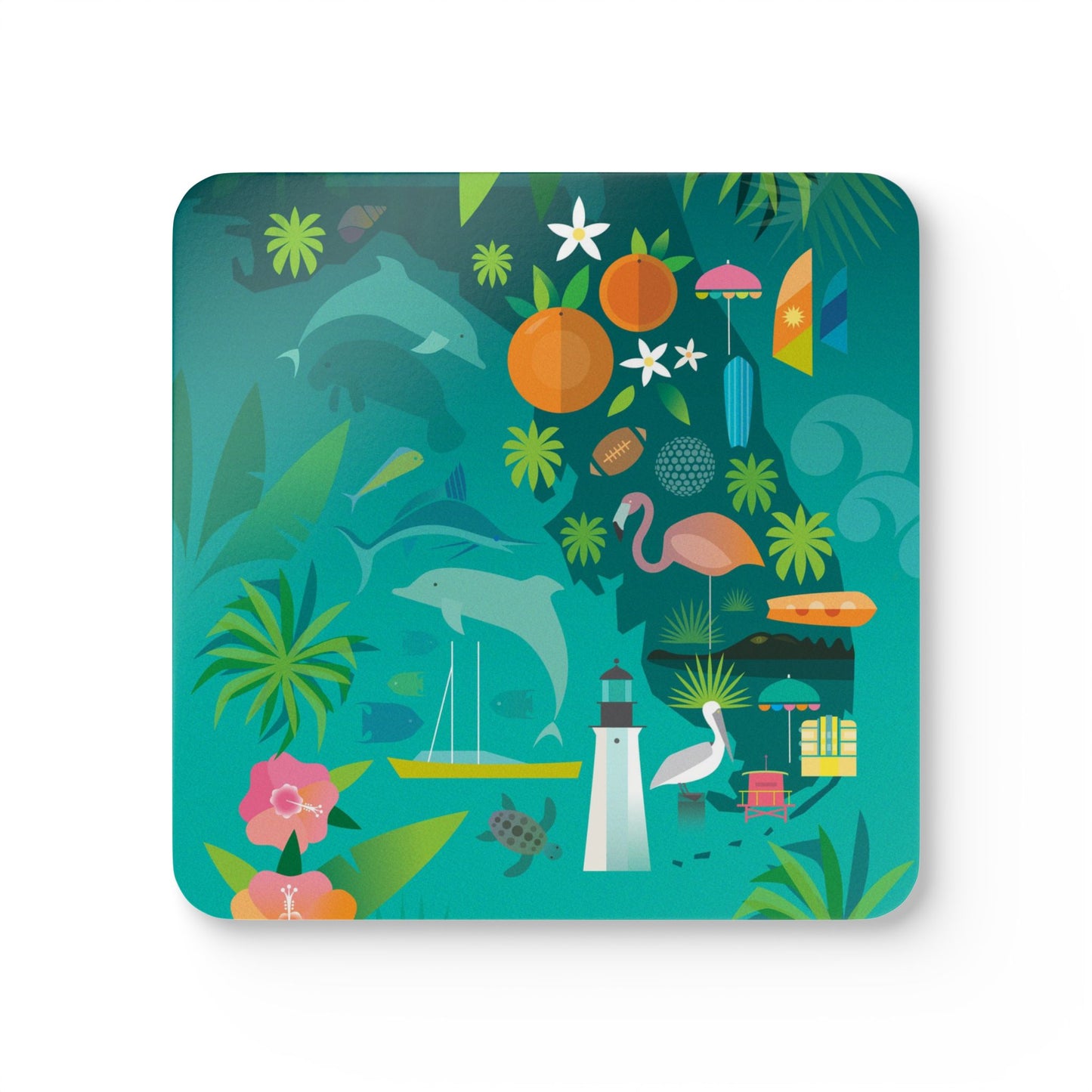 Florida Corkwood Coaster Set