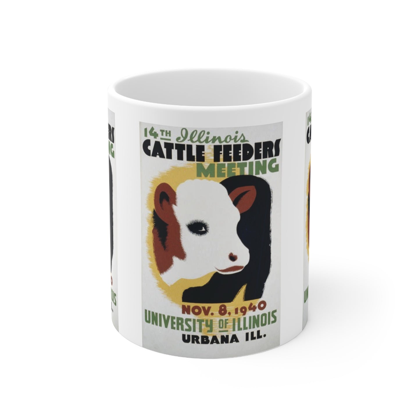 ROADSIDE MUGS - Illinois Cattle Feeders Meeting WPA Keramikbecher 11oz