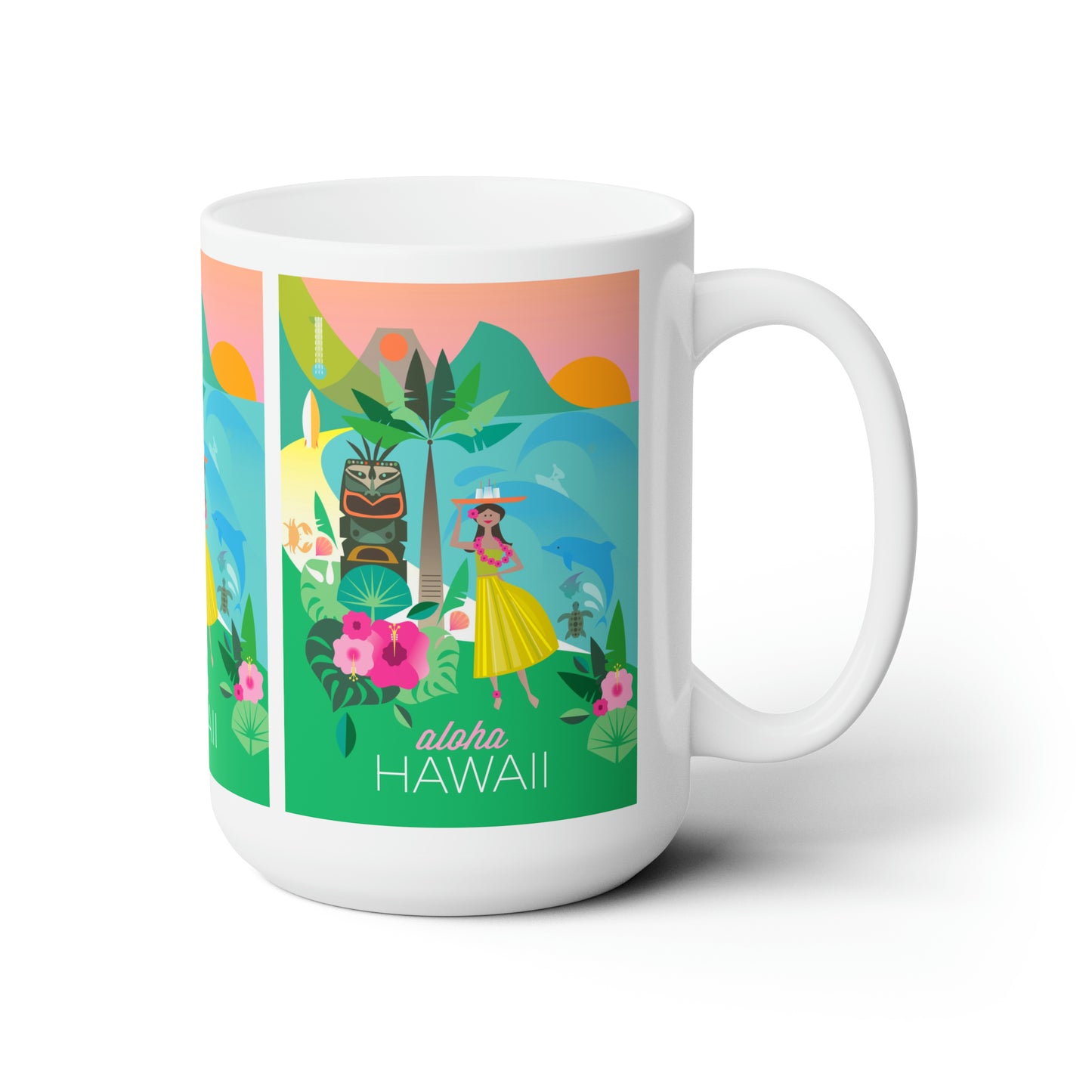 Tasse en céramique Hawaï 11oz ou 15oz 