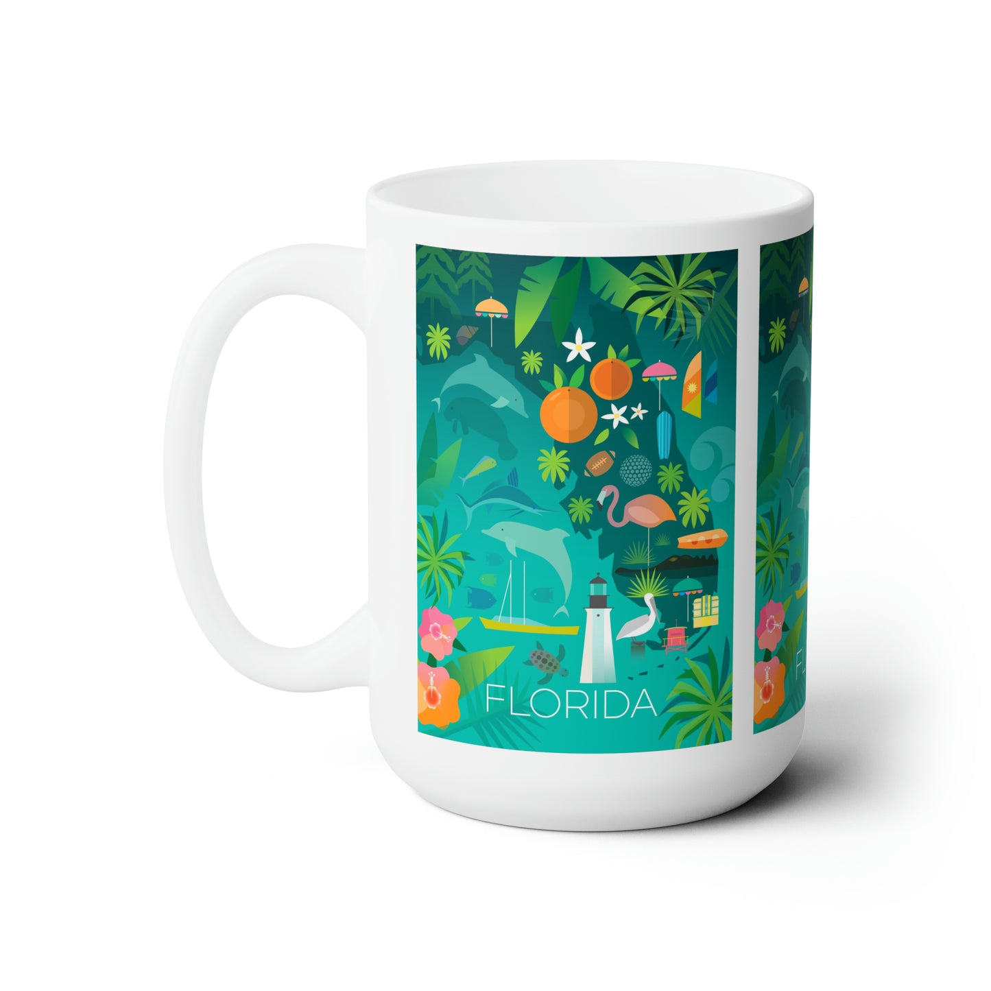 Tasse en céramique de Floride 11oz ou 15oz 