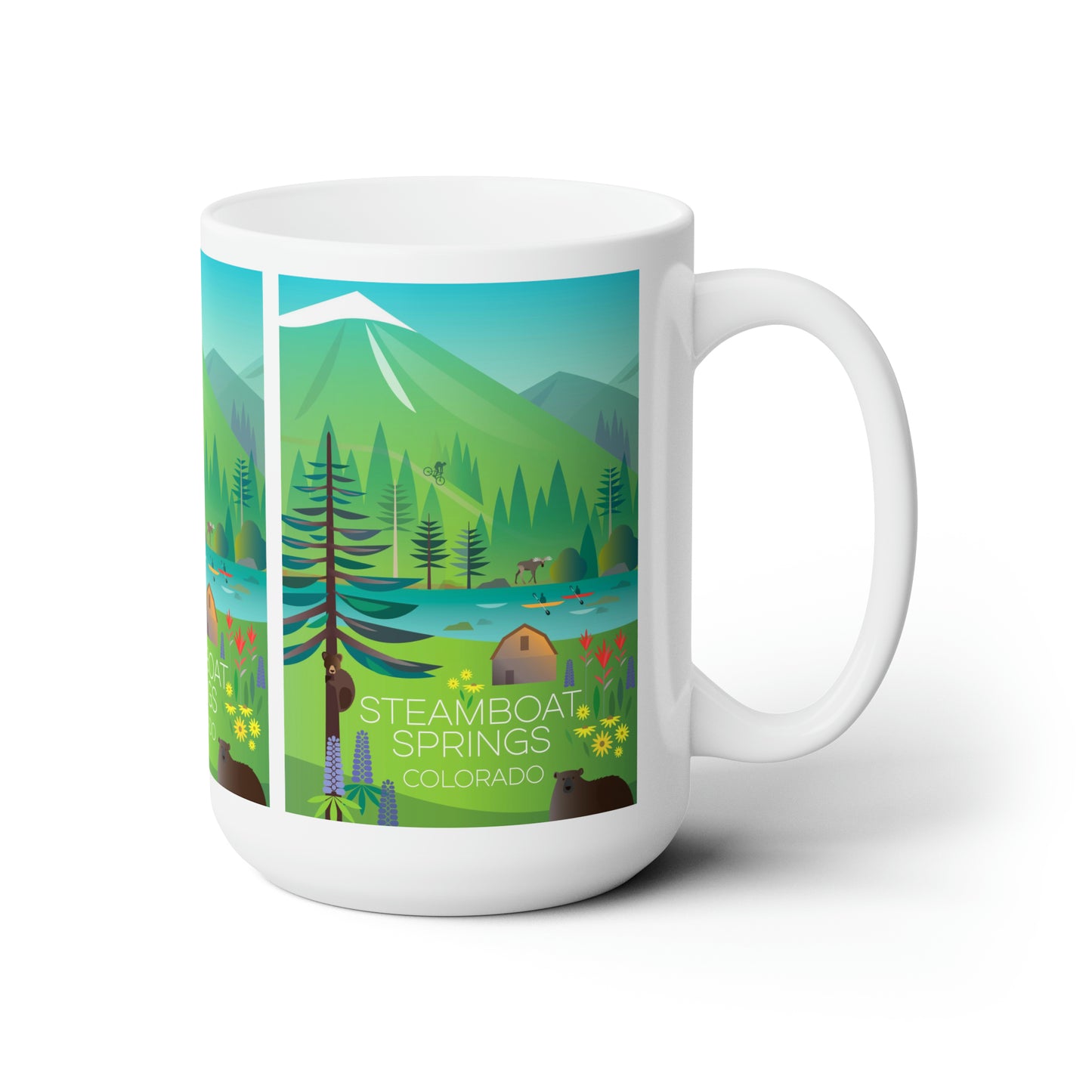 Steamboat Springs (Été) Tasse en céramique 11oz ou 15oz