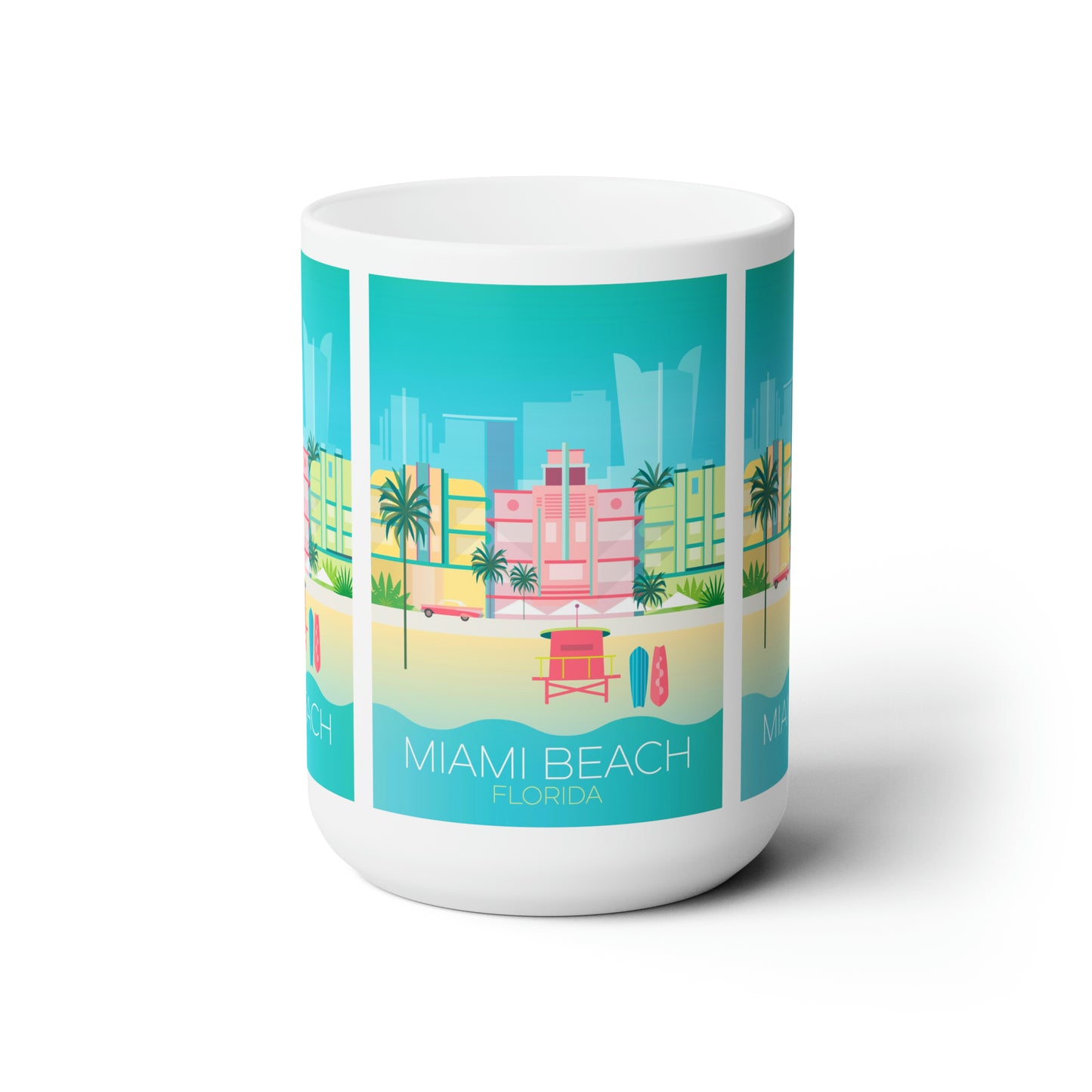 Miami Beach Ceramic Mug 11oz or 15oz