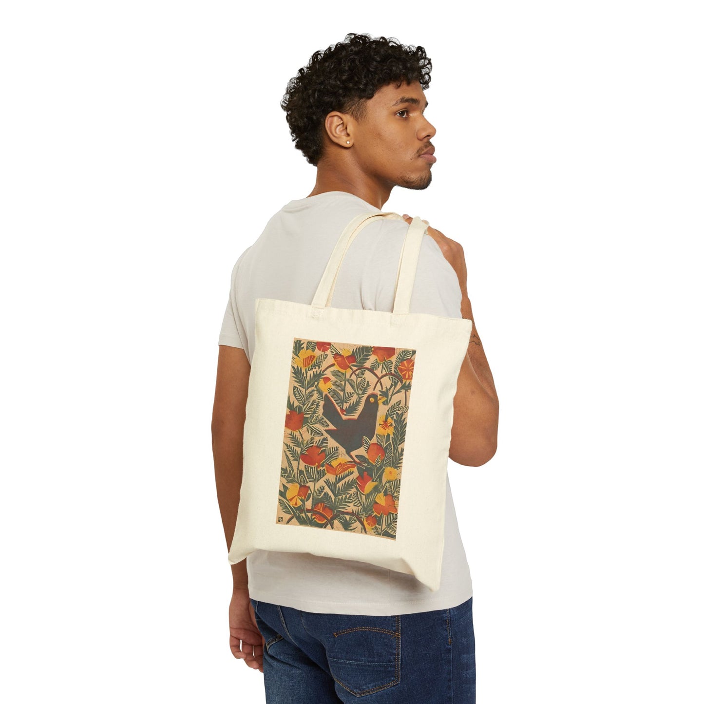 Bird in Orange Tote