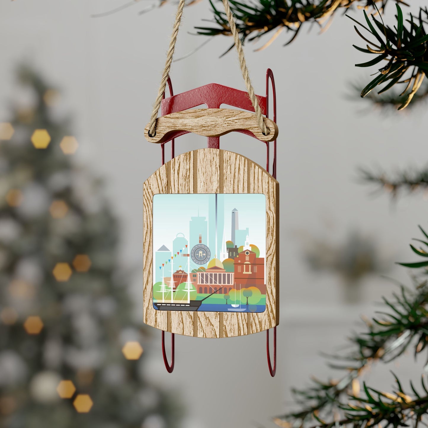 Boston Sled Ornament