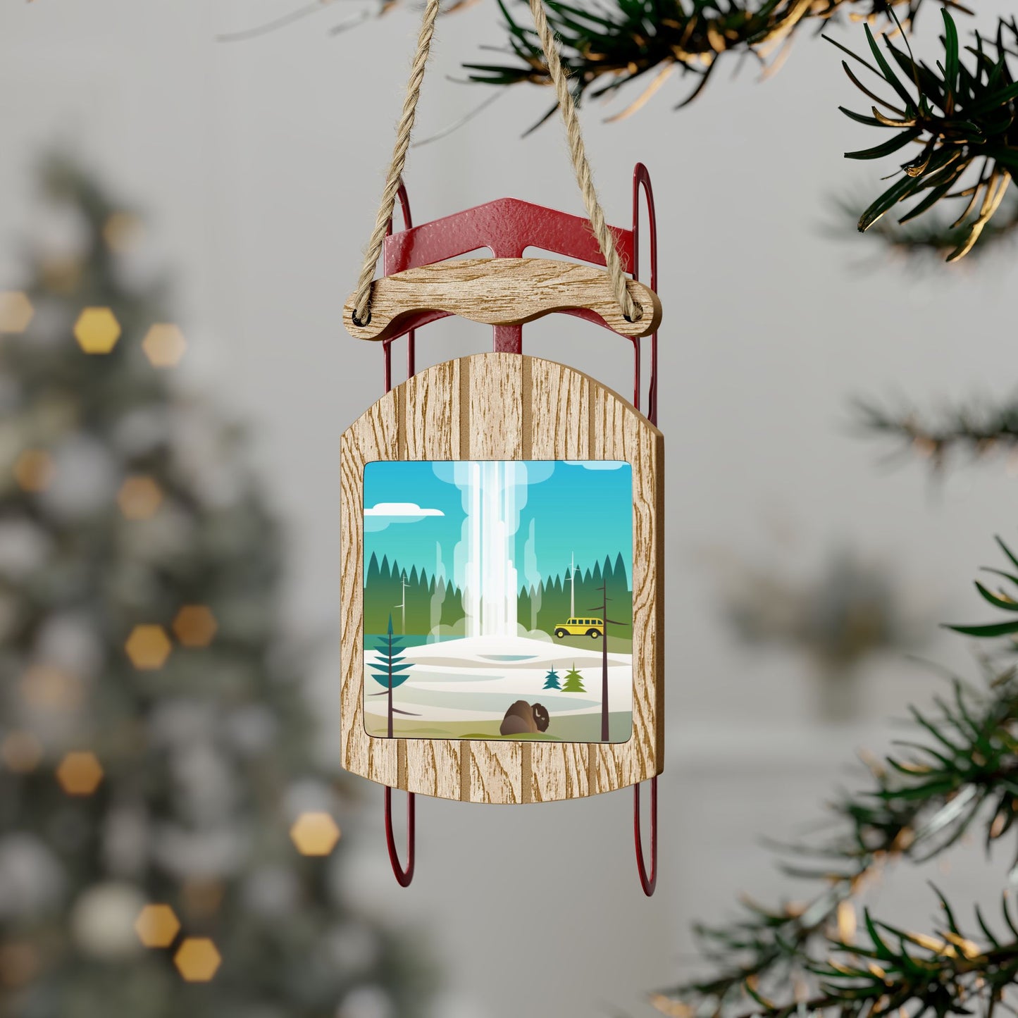 Yellowstone National Park Sled Ornament