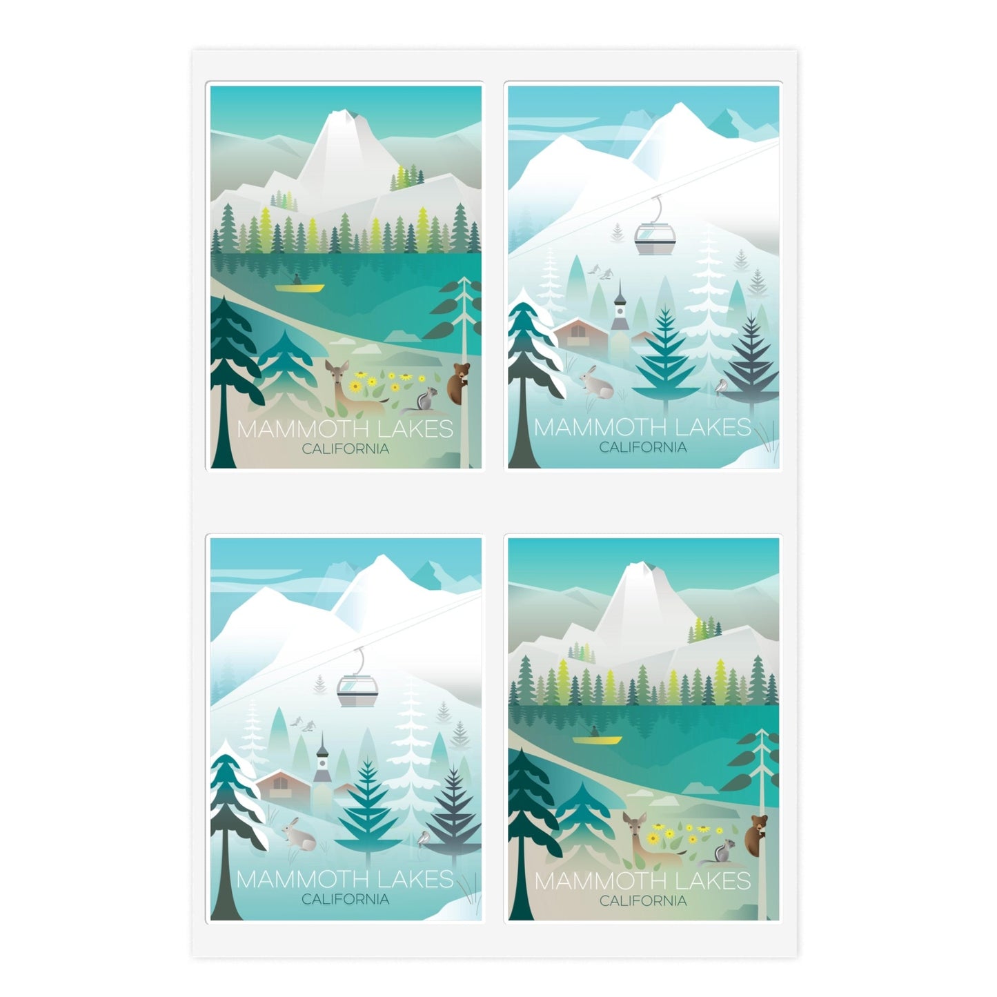 Feuilles d’autocollants de l’assortiment de Mammoth Lakes