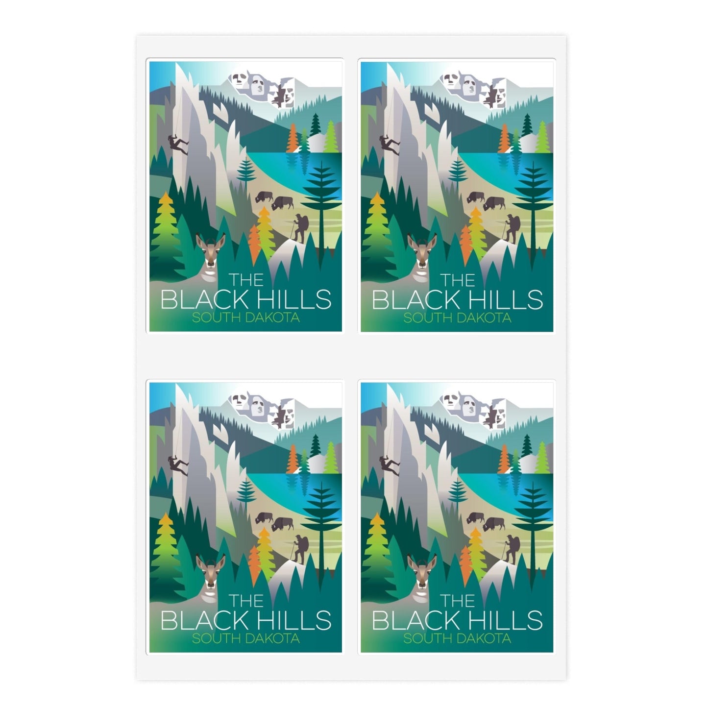 Black Hills, South Dakota Sticker Sheet