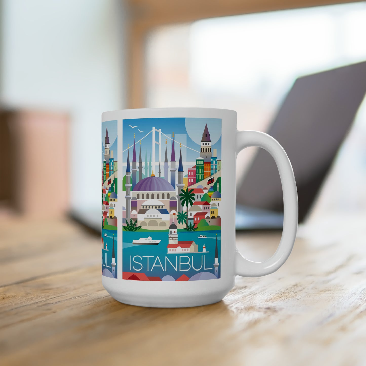 Tasse en céramique d’Istanbul 11oz ou 15oz