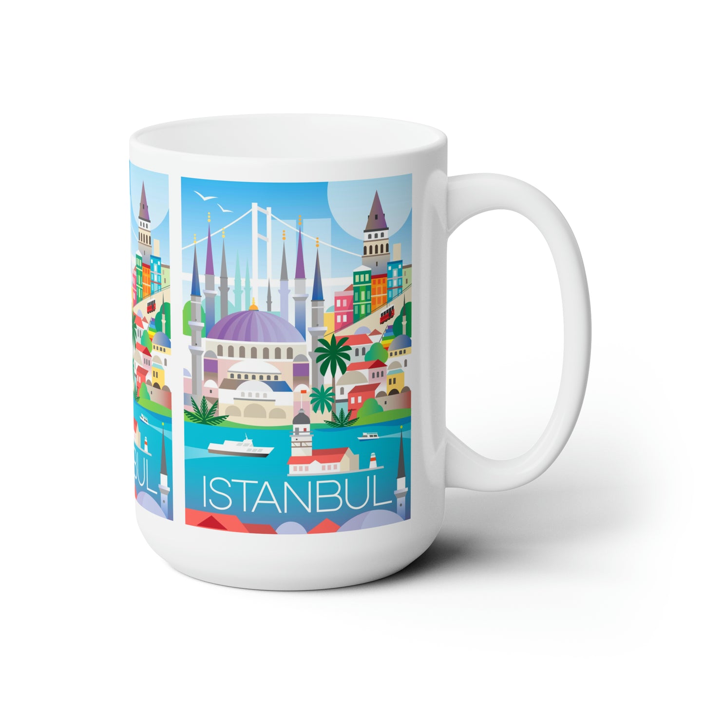 Tasse en céramique d’Istanbul 11oz ou 15oz