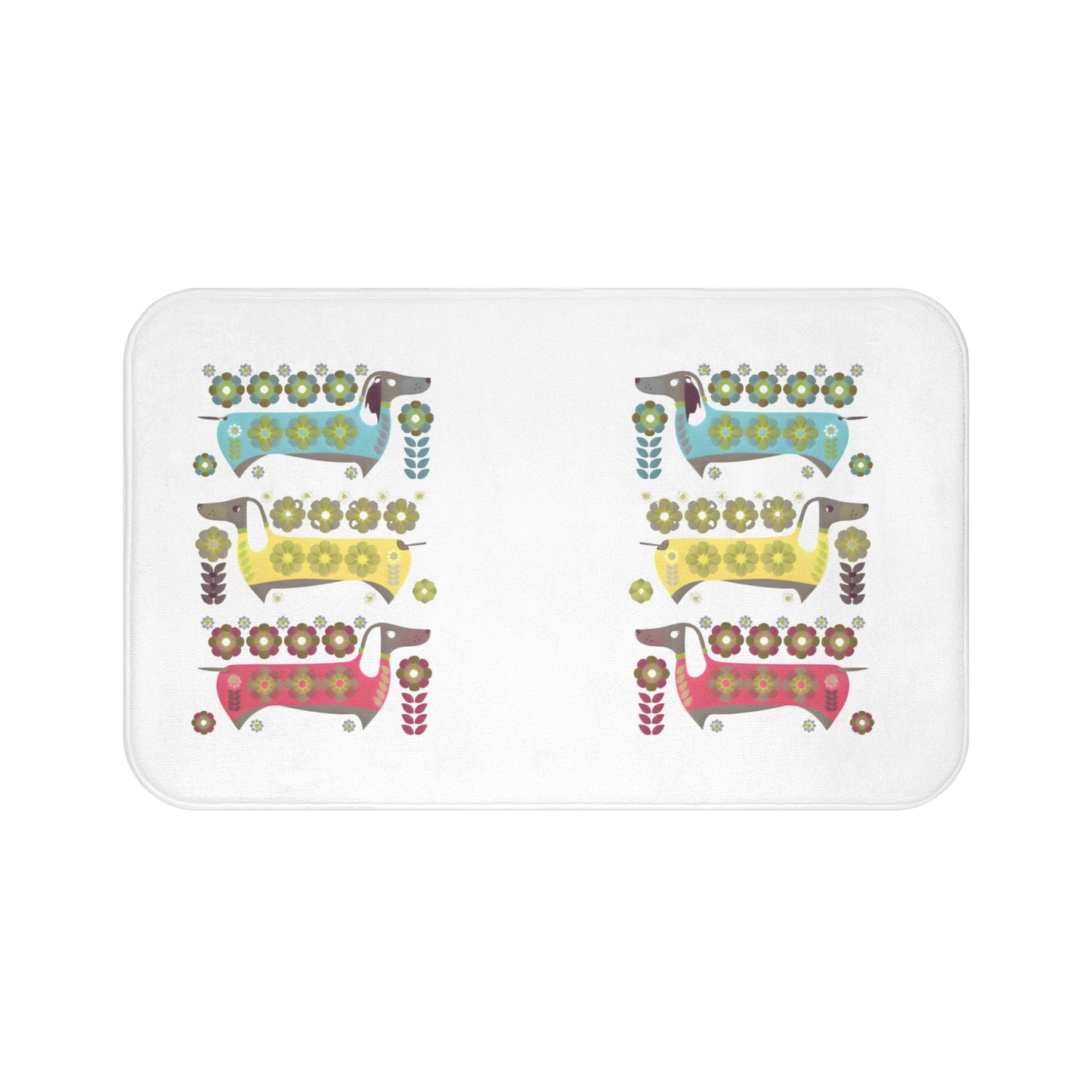 Dachshunds for Days Bath Mat, Non-Slip Bathroom Rug