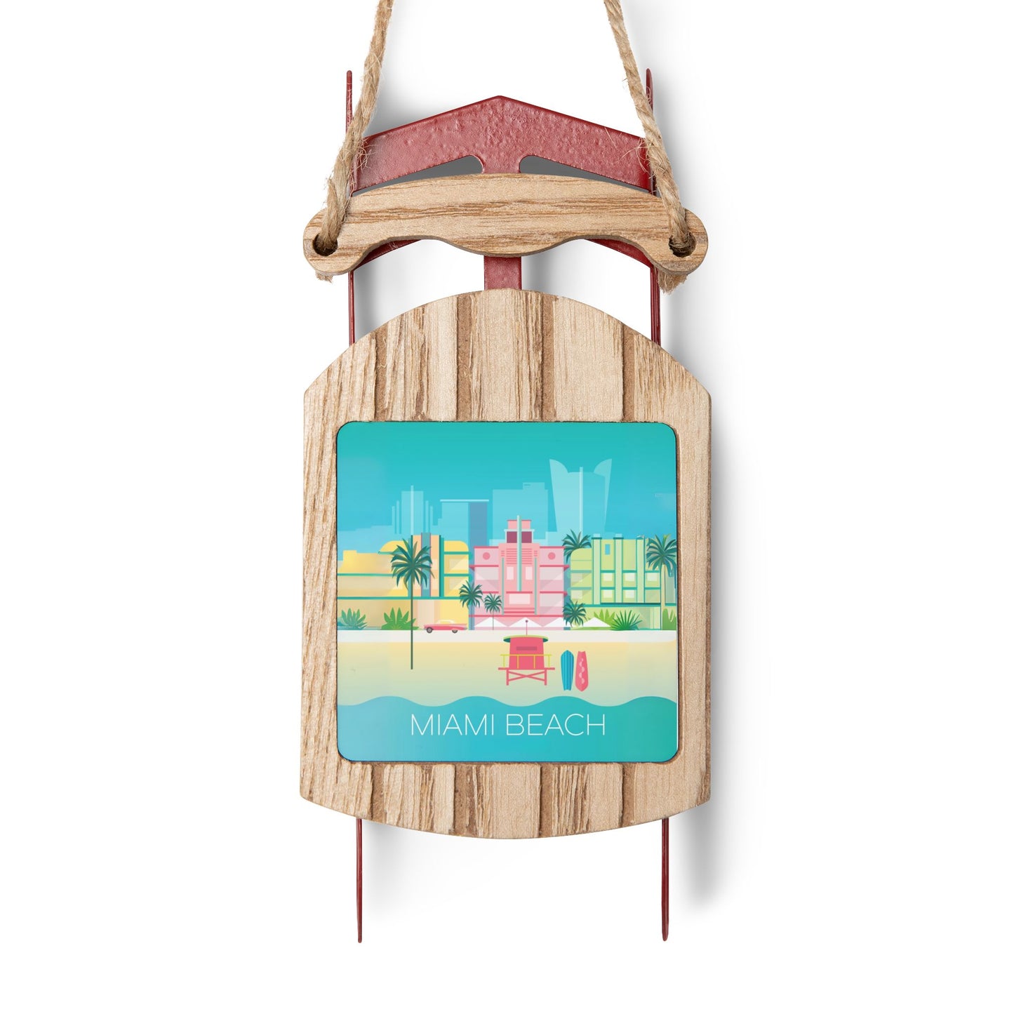 Miami Beach Sled Ornament