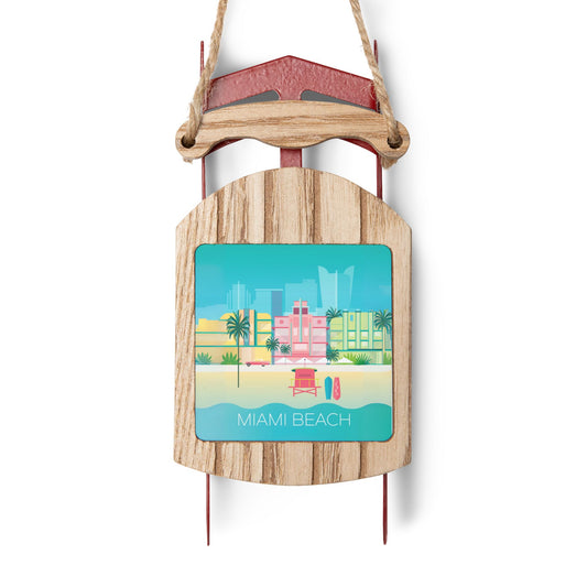 Miami Beach Sled Ornament