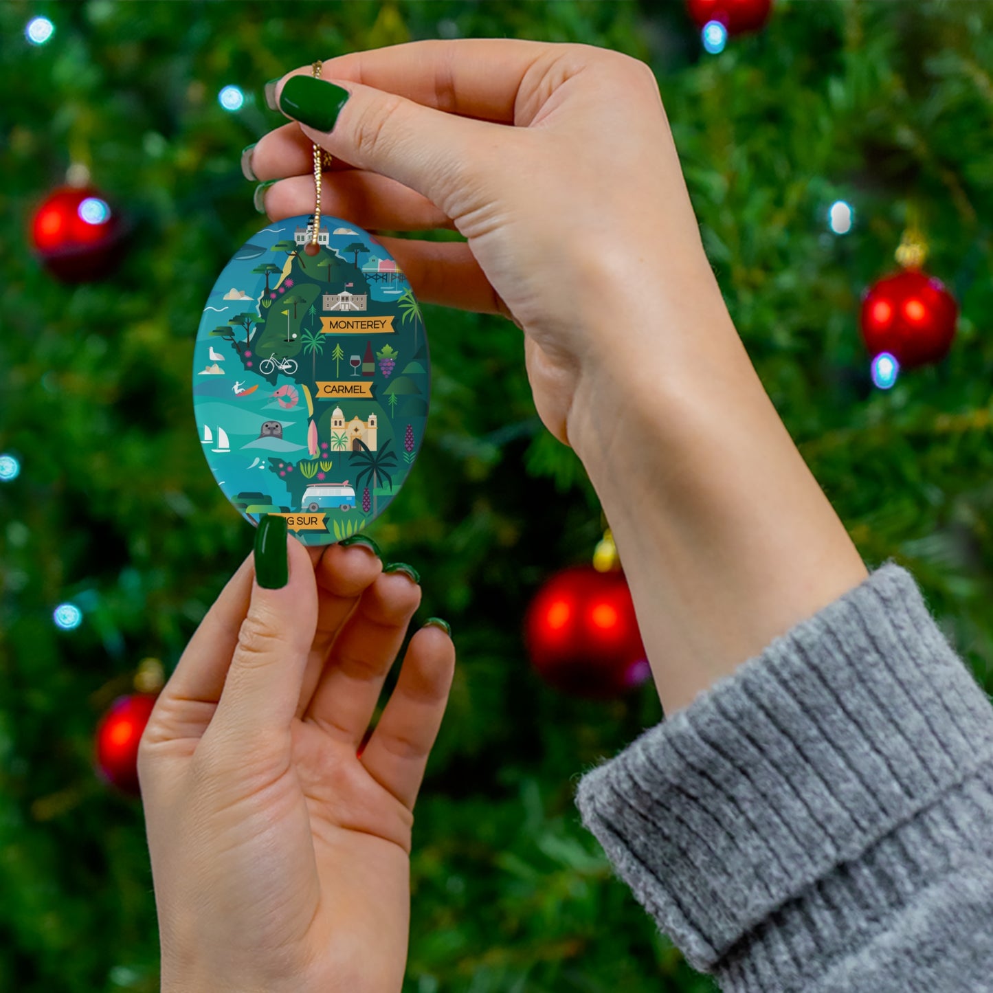 Monterey + Carmel Ceramic Ornament