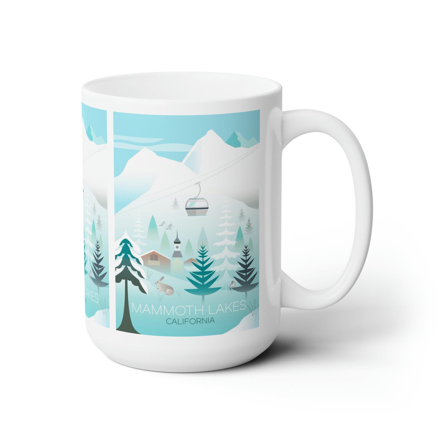 Mammoth Lakes, tasse en céramique d’hiver 11oz ou 15oz 