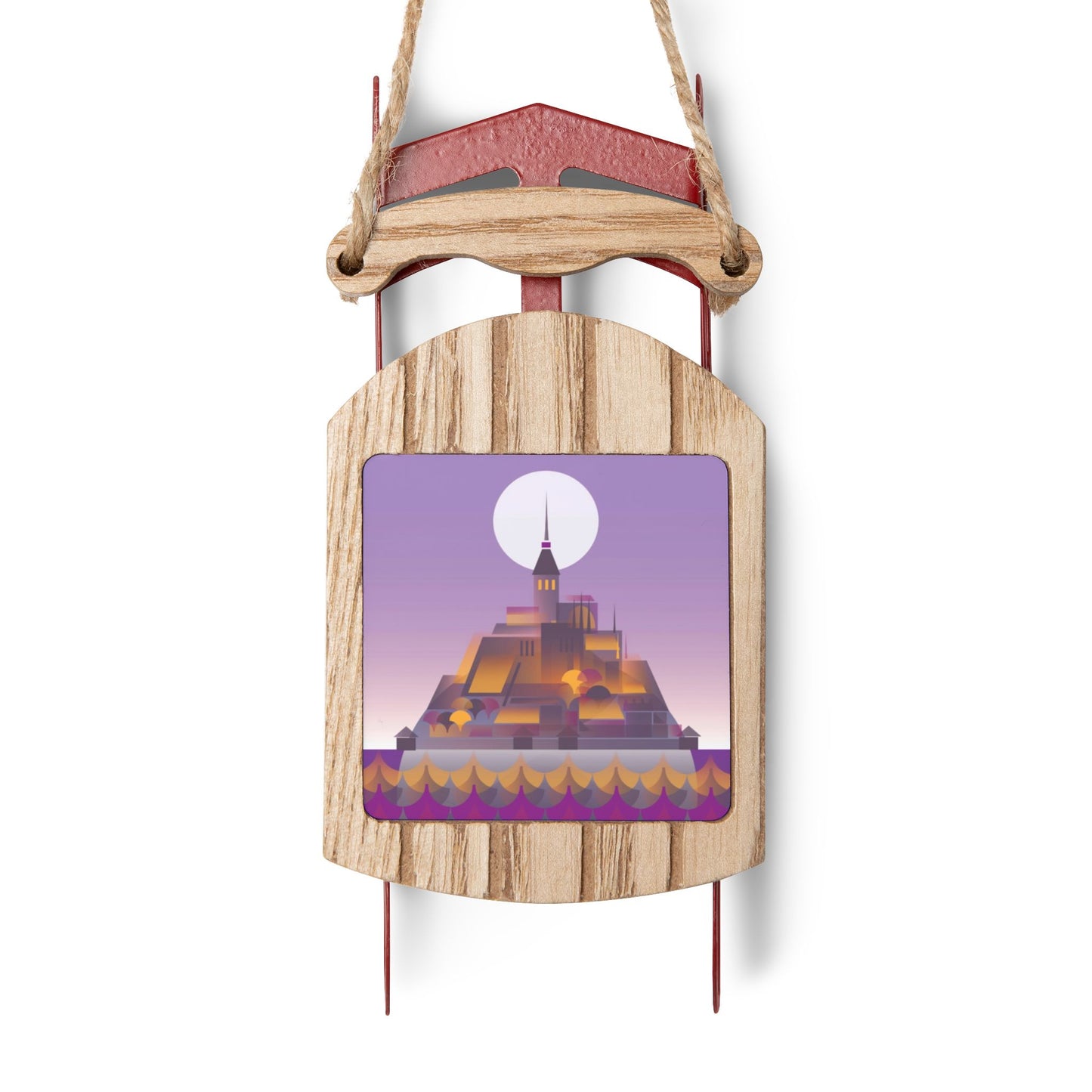 Mont-Saint-Michel Sled Ornament