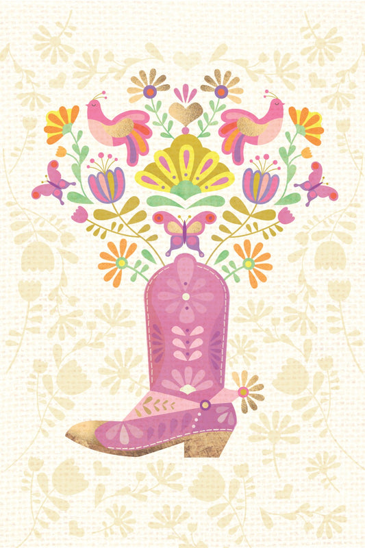 Boot & Flowers Postcard