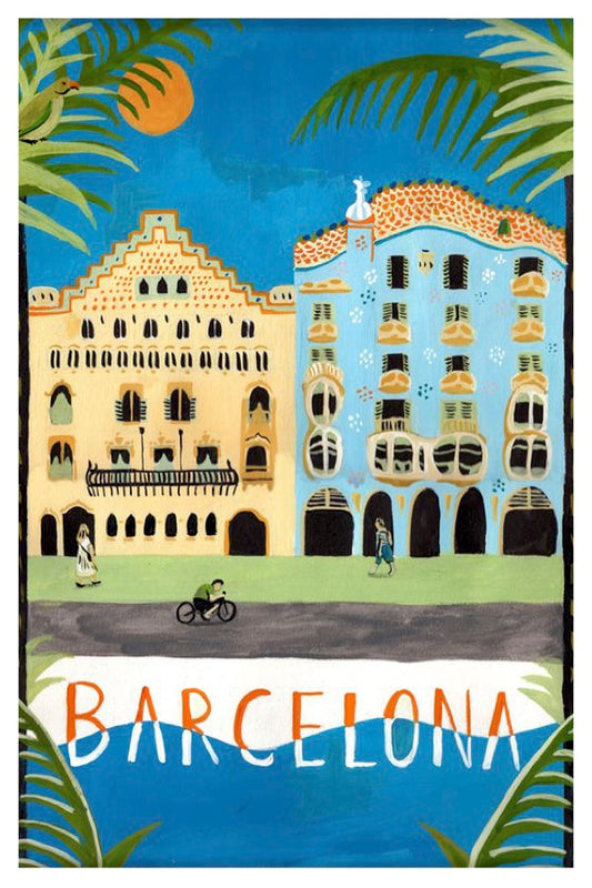 Barcelona Vintage Postcard