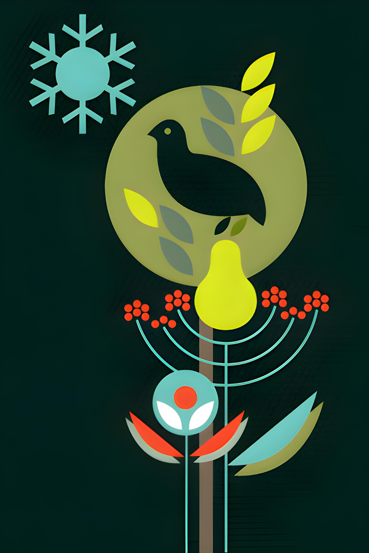 First Day of Christmas Postcard