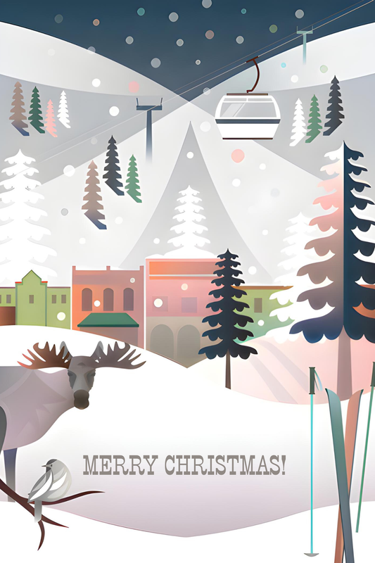 Steamboat Springs Merry Christmas Postcard