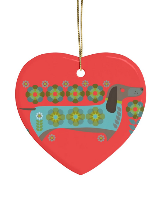 Dachshunds for Days Christmas Ornament