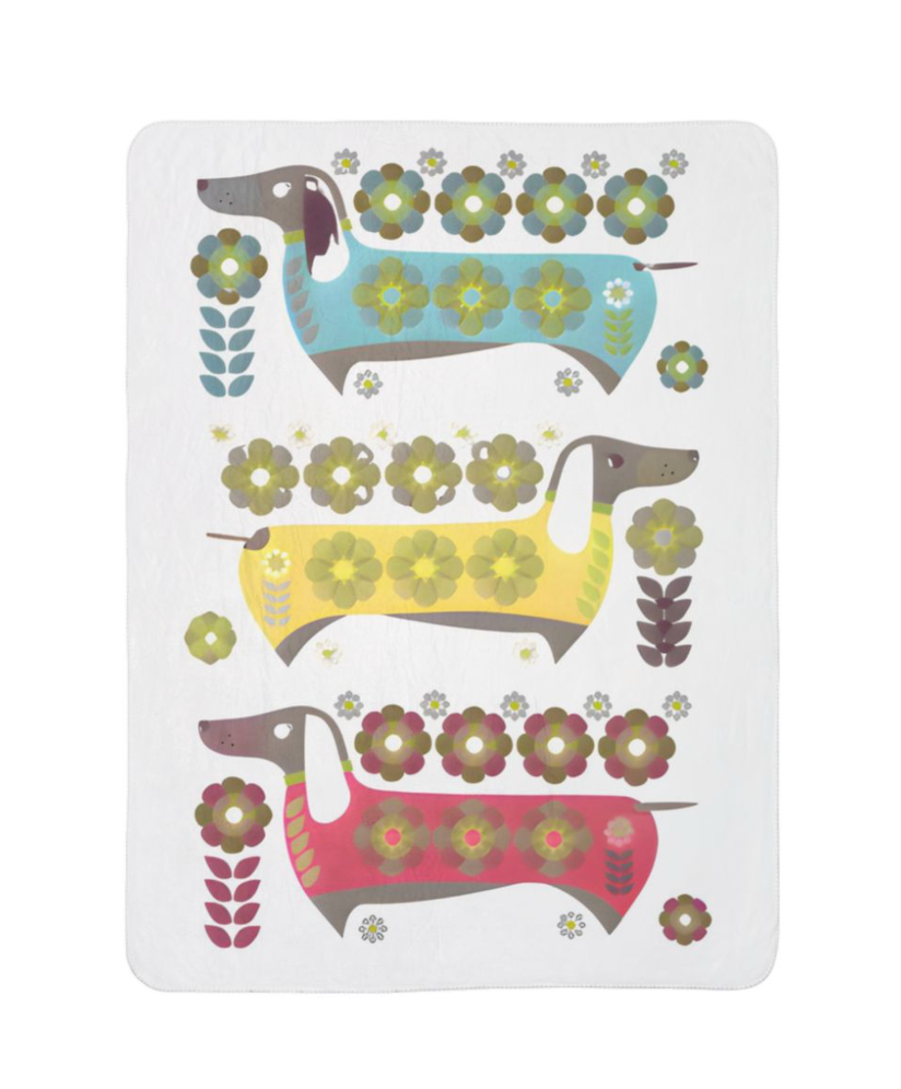 Dachshunds for Days Cozy Fleece Sherpa Blanket