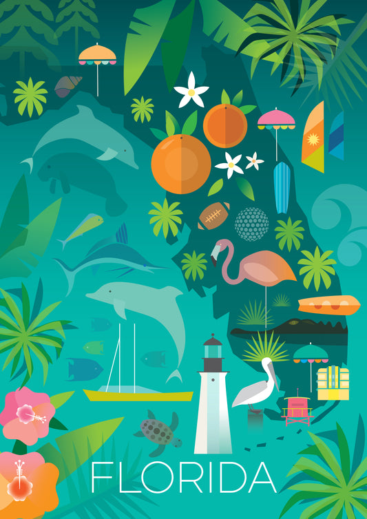 LTP - Florida Map Postcard