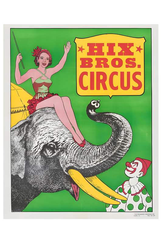 Hix Brothers Circus Postal Card