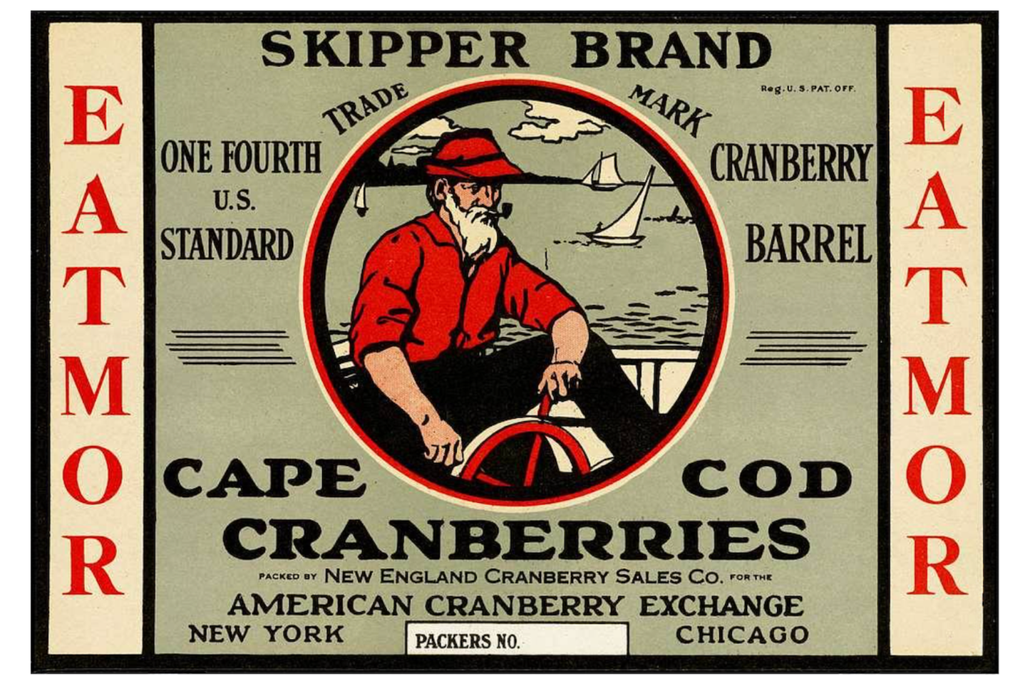 Skipper Cape Cod Cranberries Postal Card