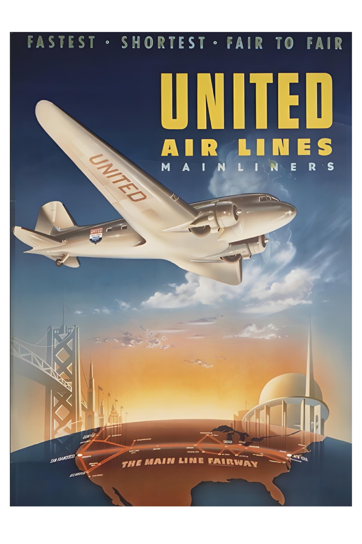 United Air Lines Mainliner Postal Card