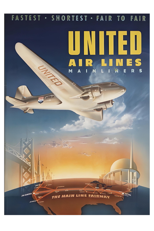 United Air Lines Mainliner Postal Card