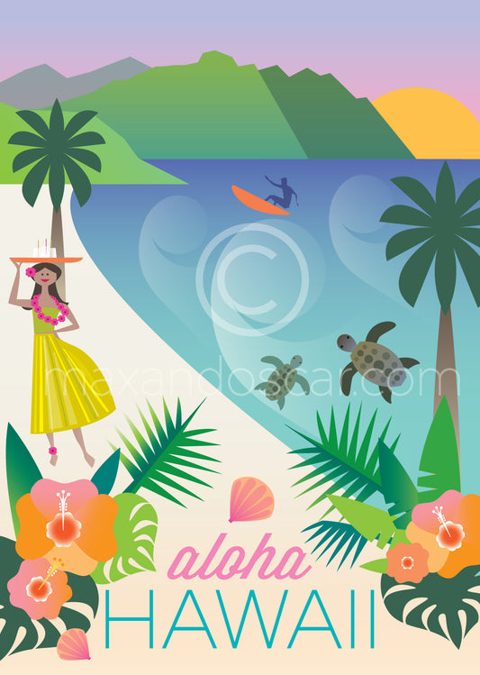 Hawaii Aloha Postcard