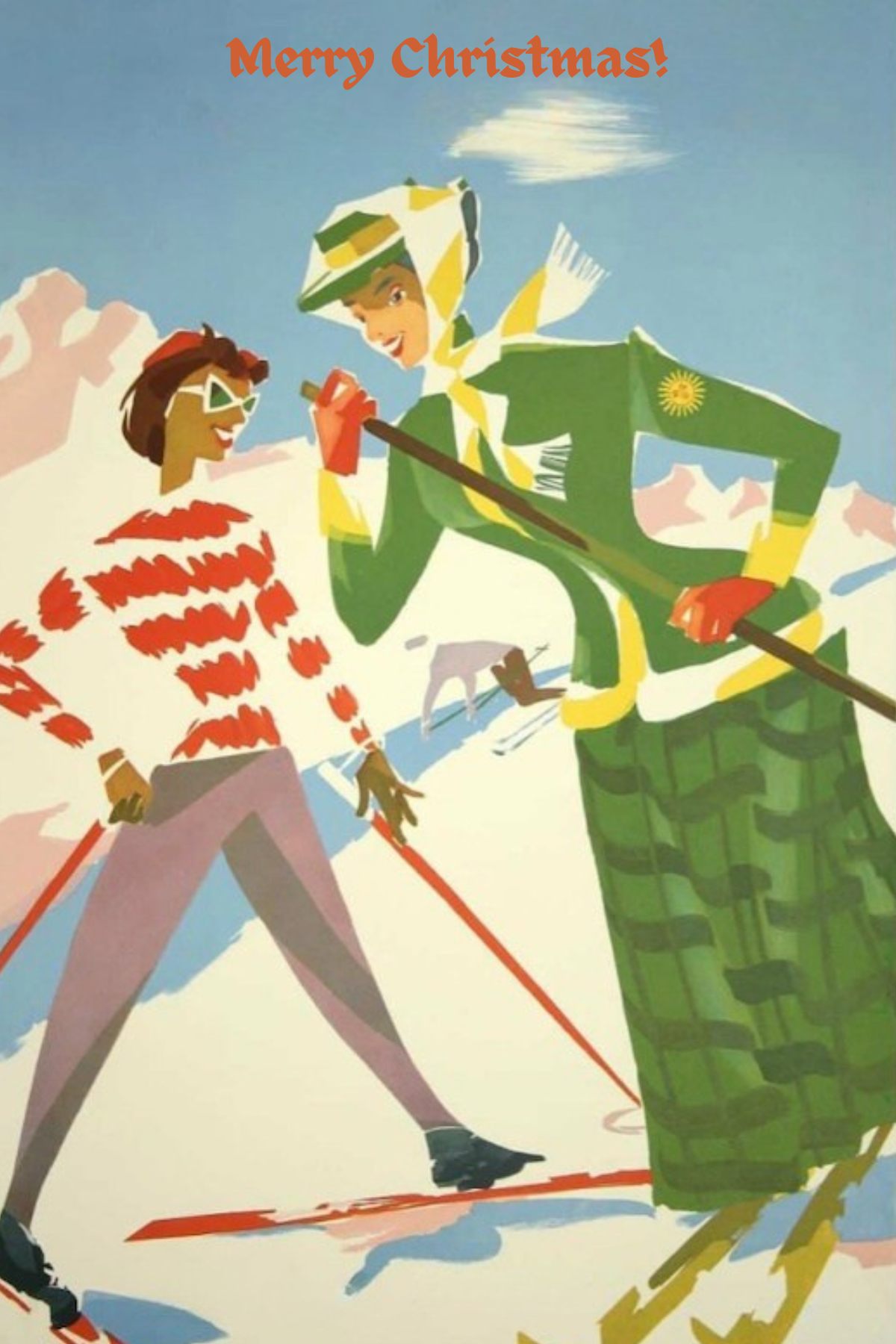 St.Moritz Merry Christmas Postcard