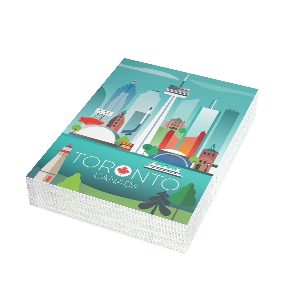 Cartes de notes mates pliées Toronto + enveloppes (10 pièces) 