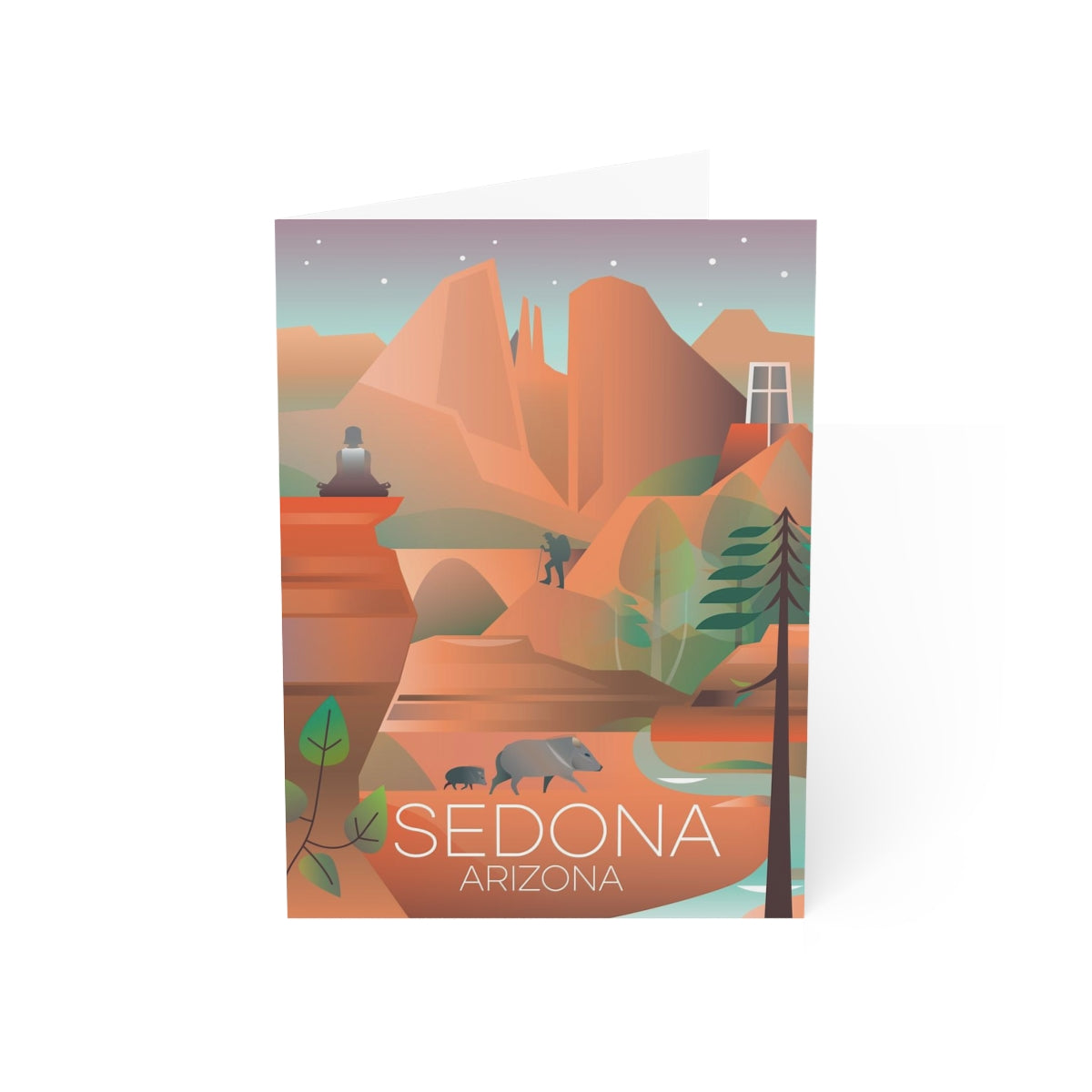 Sedona gefaltete matte Notizkarten + Umschläge (10 Stück) 