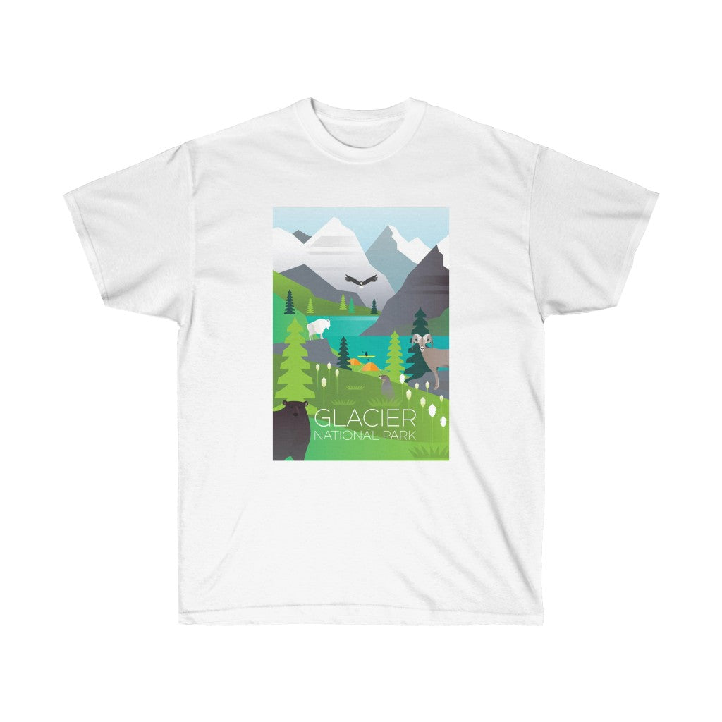 GLACIER NATIONAL PARK UNISEX ULTRA COTTON TEE