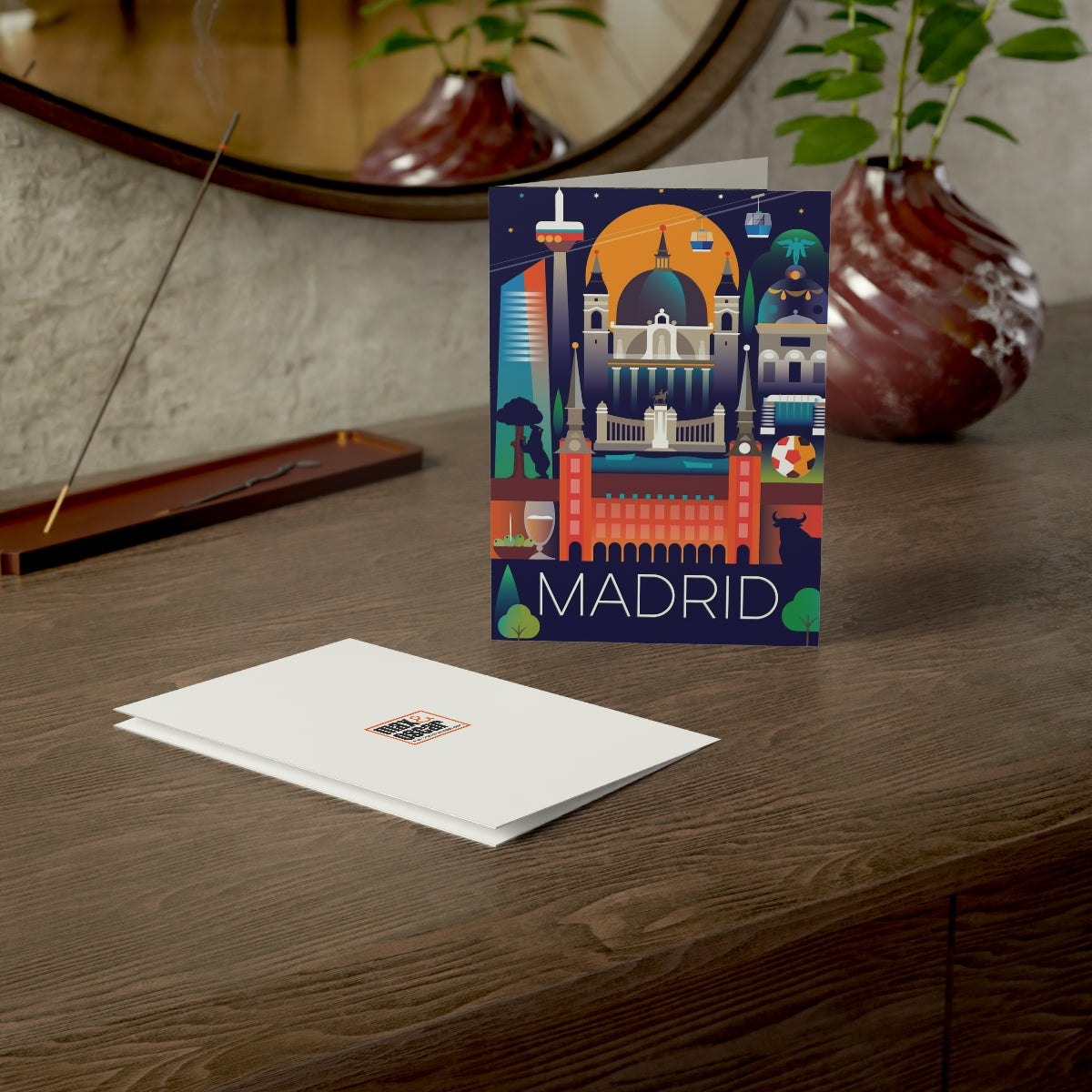 Madrid gefaltete matte Notizkarten + Umschläge (10 Stück)