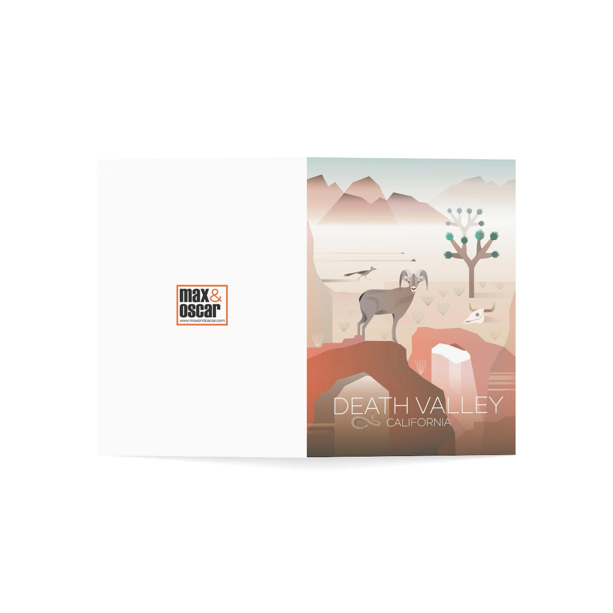 Cartes de notes mates pliées + enveloppes du parc national de la Vallée de la Mort (10 pièces) 