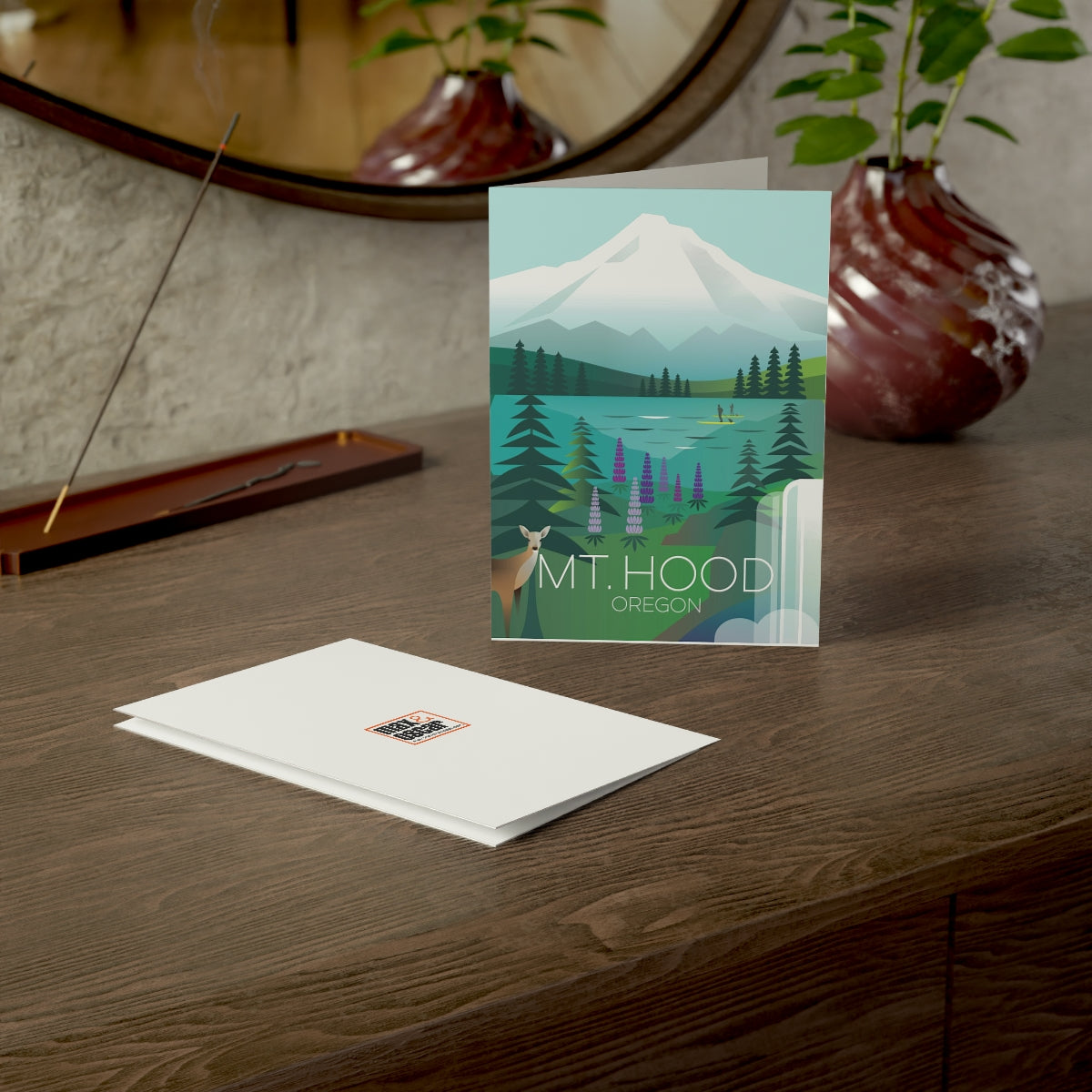 Mount Hood gefaltete matte Notizkarten + Umschläge (10 Stück) 