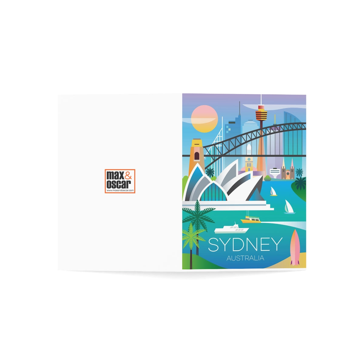 Sydney gefaltete matte Notizkarten + Umschläge (10 Stück)