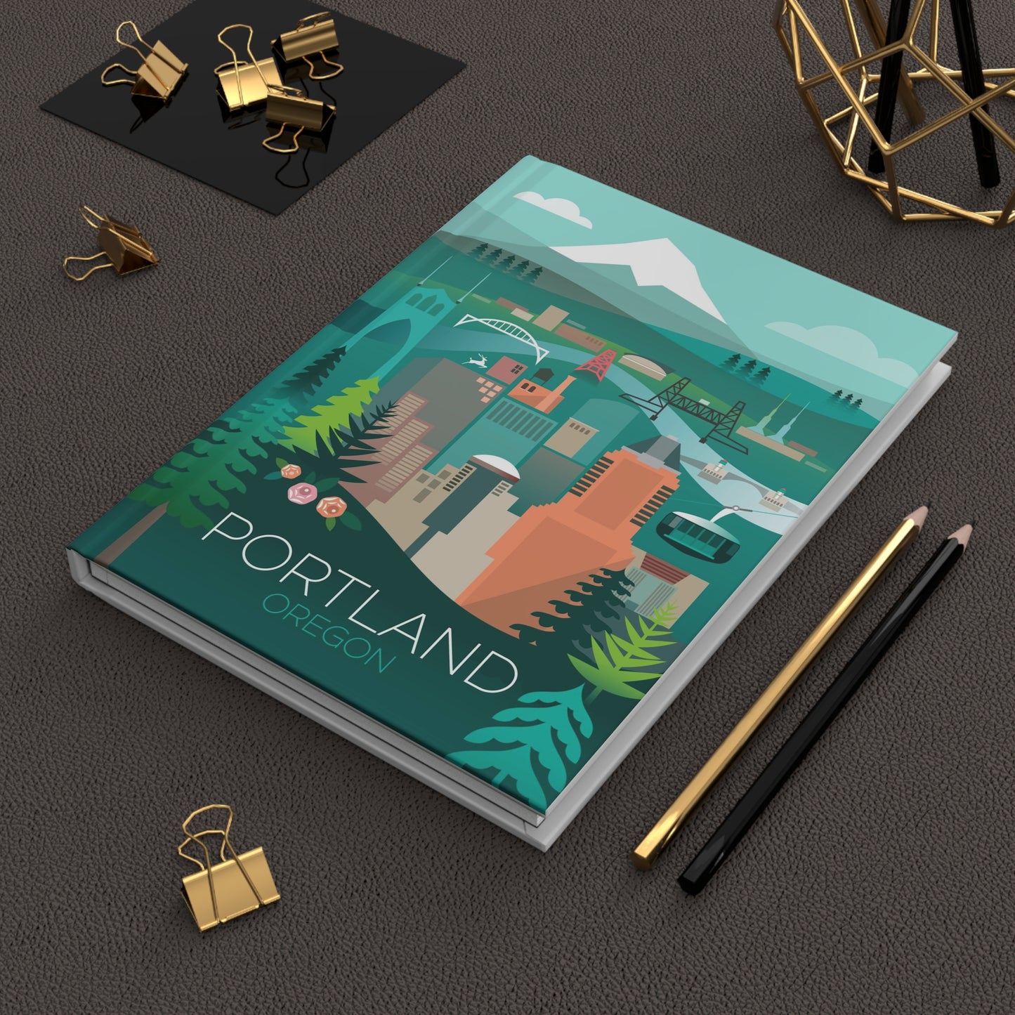 Portland, Oregon Hardcover Journal