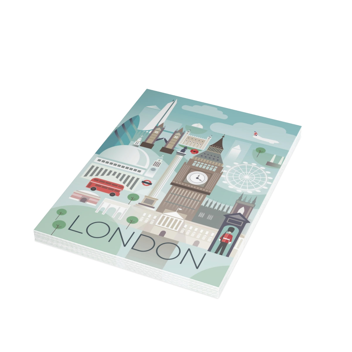 London gefaltete matte Notizkarten + Umschläge (10 Stück)