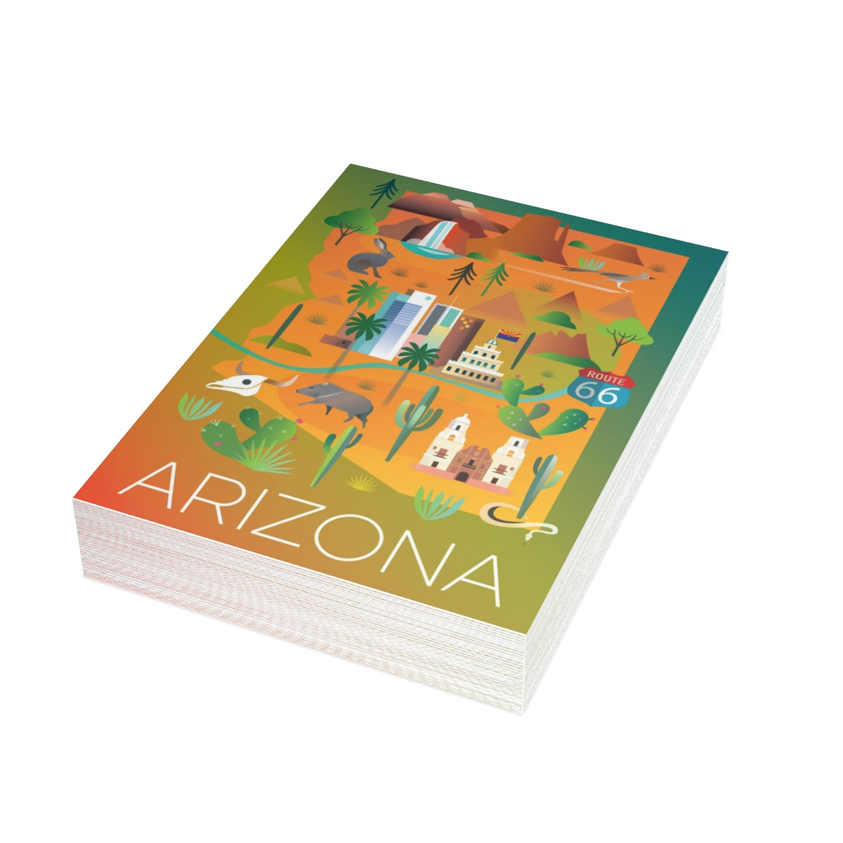 Arizona gefaltete matte Notizkarten + Umschläge (10 Stück)