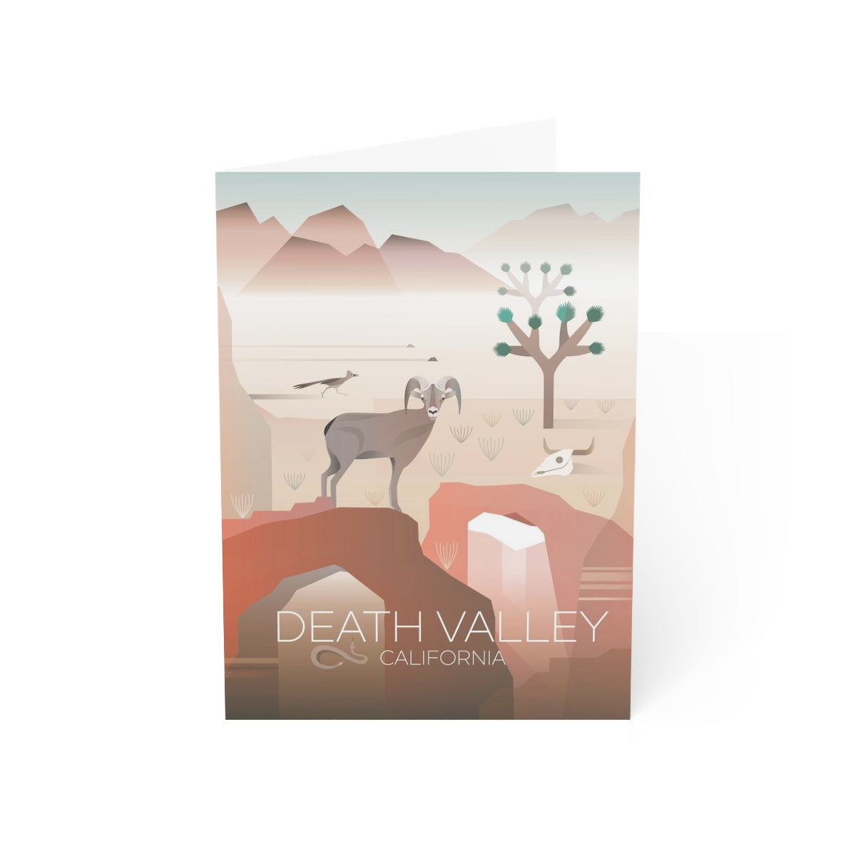 Cartes de notes mates pliées + enveloppes du parc national de la Vallée de la Mort (10 pièces) 