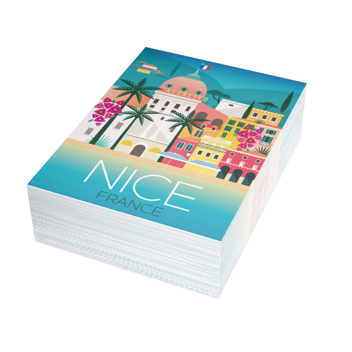 Nice, France Cartes mates pliées + Enveloppes (10pcs)