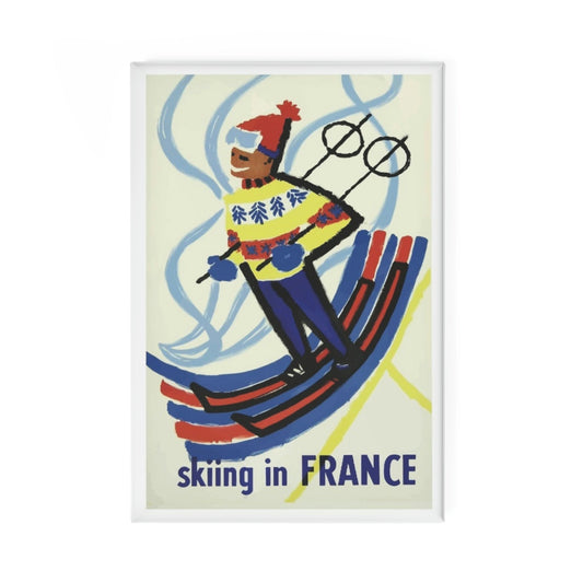 Skifahren in Frankreich Magnet