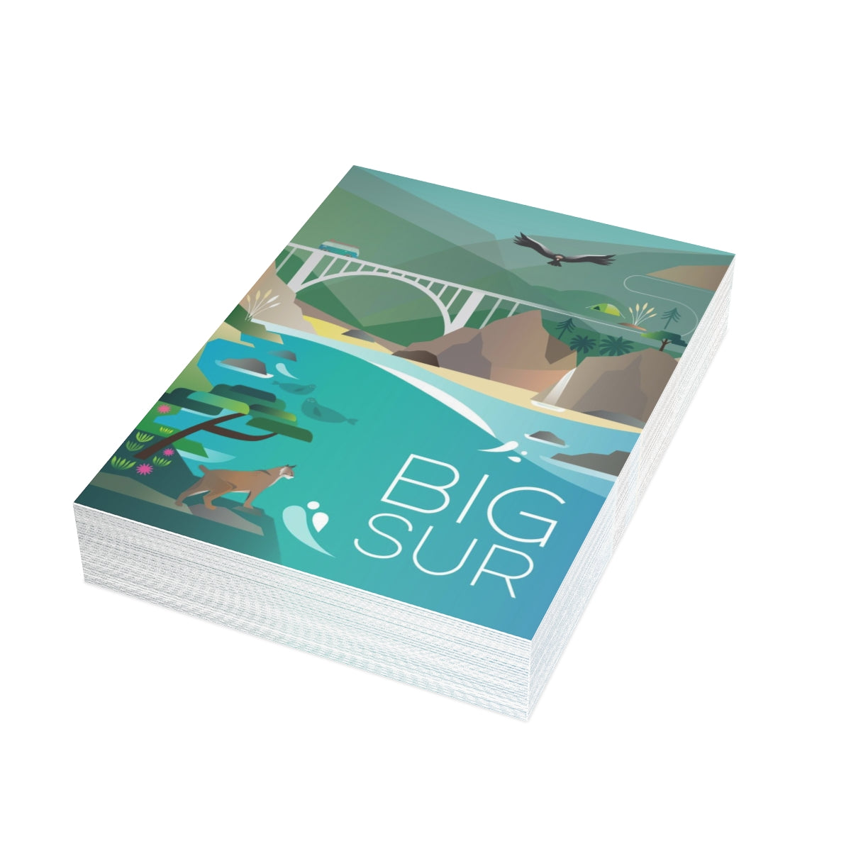 Big Sur gefaltete matte Notizkarten + Umschläge (10 Stück) 