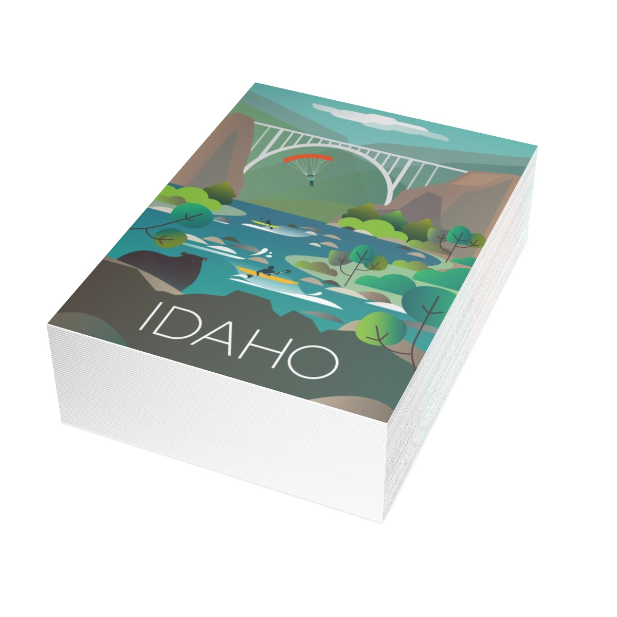 Cartes de notes mates pliées Idaho + enveloppes (10 pièces)