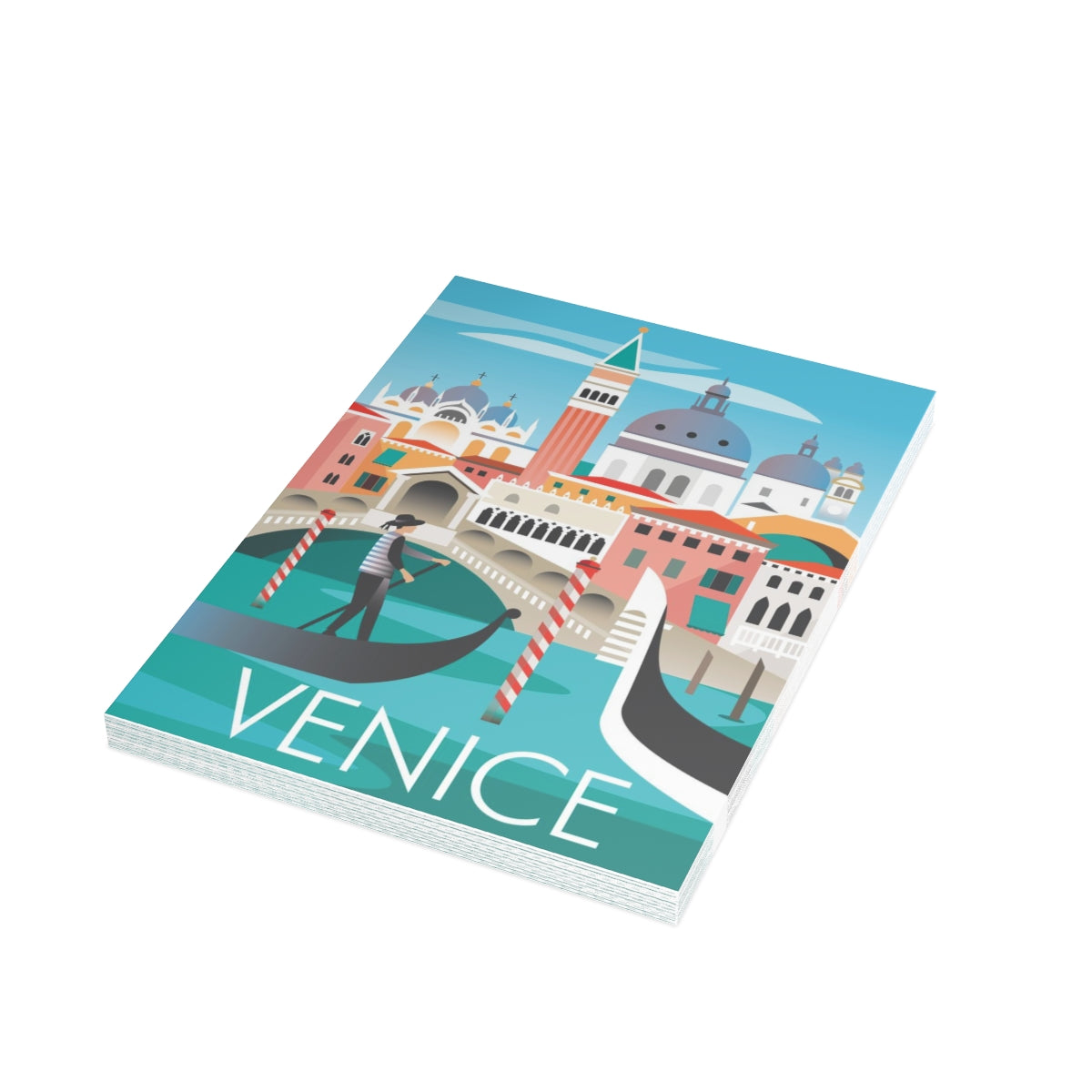 Venedig gefaltete matte Notizkarten + Umschläge (10 Stück) 