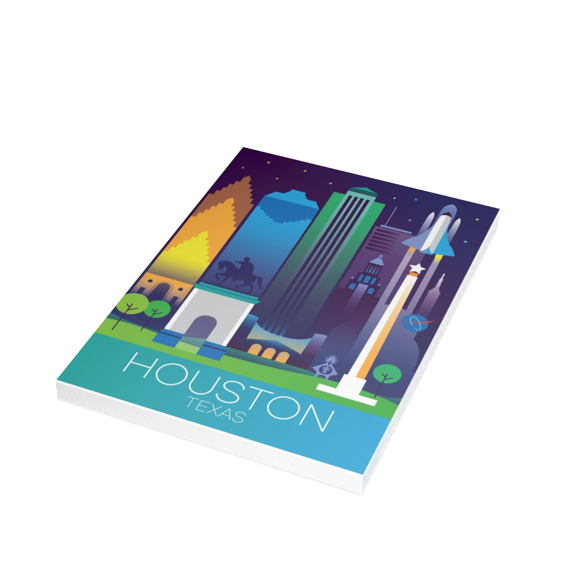 Houston Cartes mates pliées + enveloppes (10 pièces)